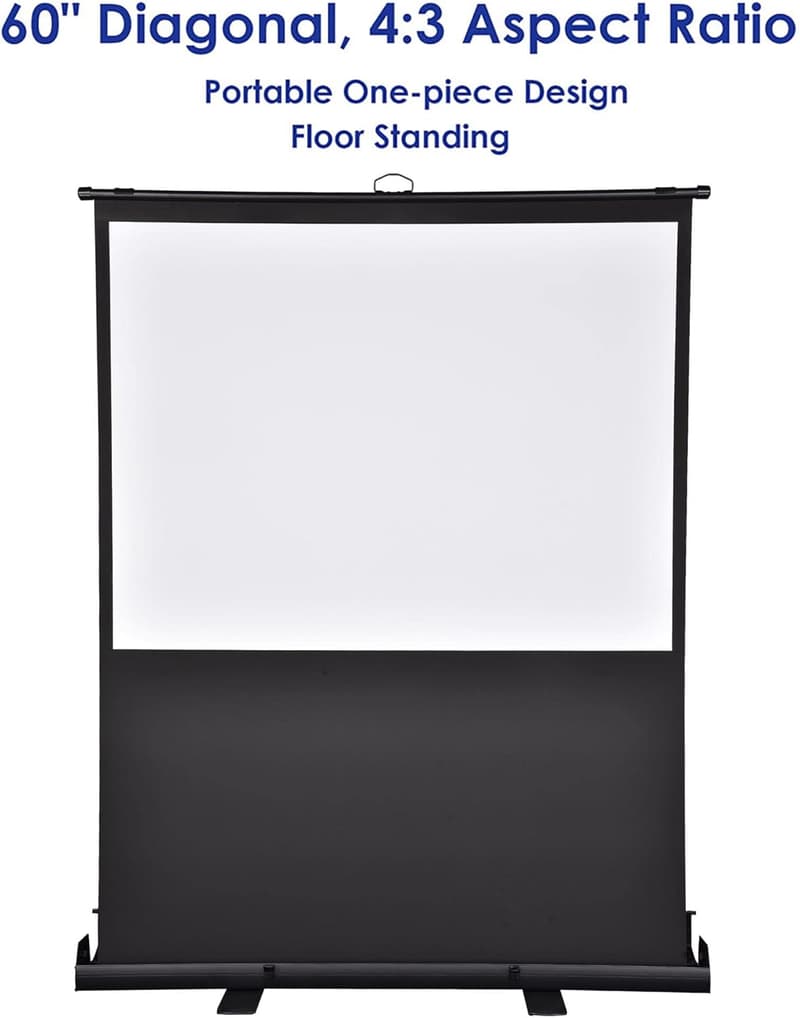 Peak 120×90 cm Taşınabilir Portatif Pull Up Floor Projeksiyon Perdesi F60 görsel 2