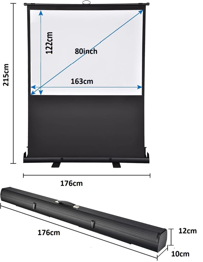 Peak 163X122 cm Taşınabilir Portatif Pull Up Floor Projeksiyon Perdesi F80 görsel 5